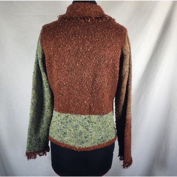 Anthropologie CURIO Small Wool Blend Patchwork Cardigan Sweater BoHo Cottagecore - Picture 6 of 10